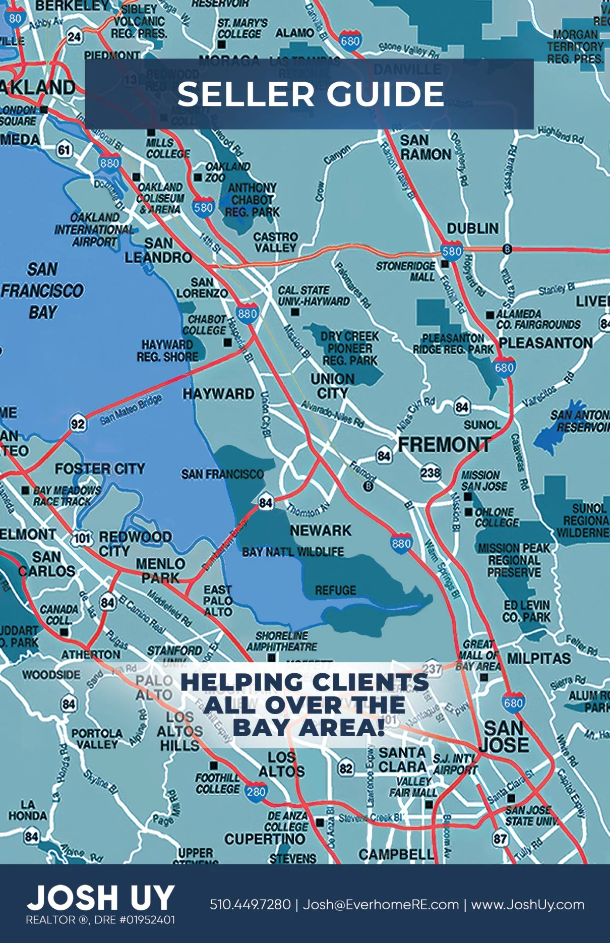 Seller Guide cover: helping clients all over the Bay Area, Josh Uy, REALTOR